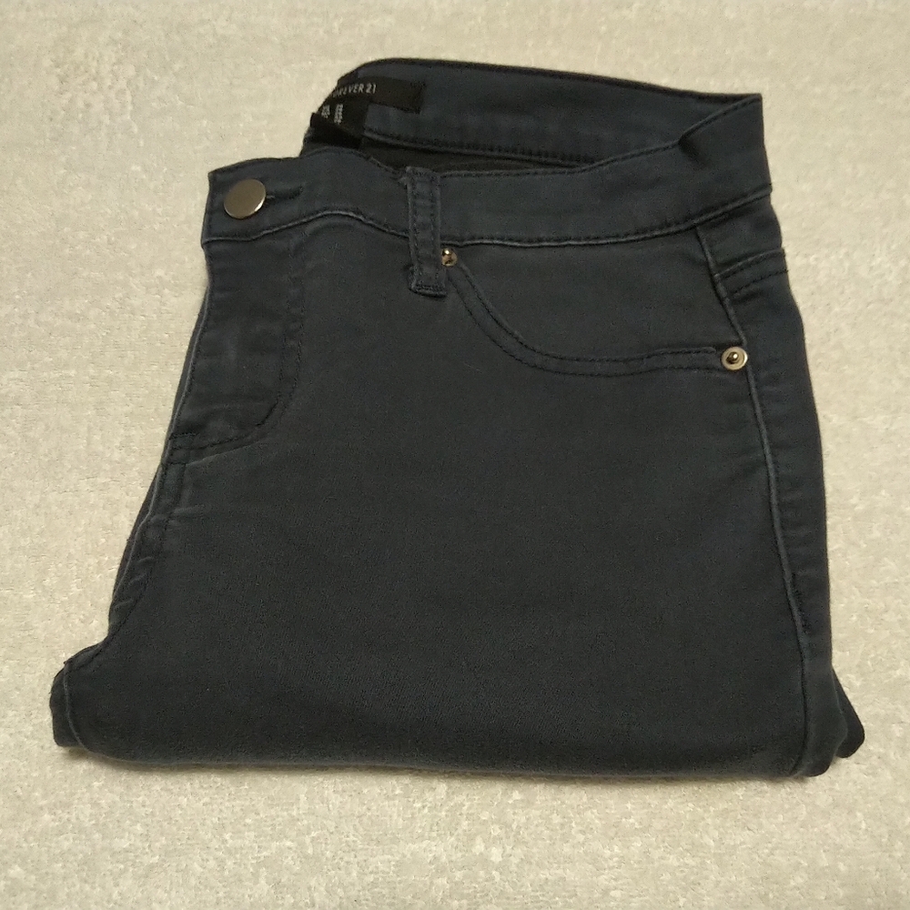 Forever 21 Navy Blue Skinny Jeans - Size 28